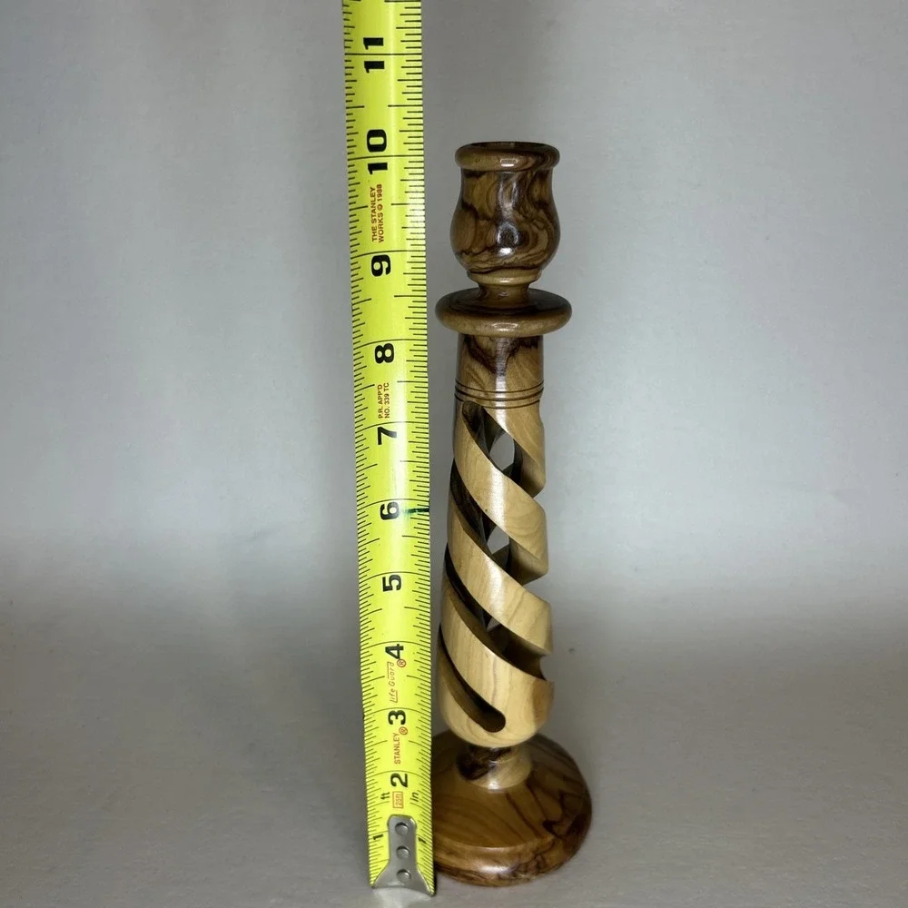 Olive Wood Candle Stick Holder‎